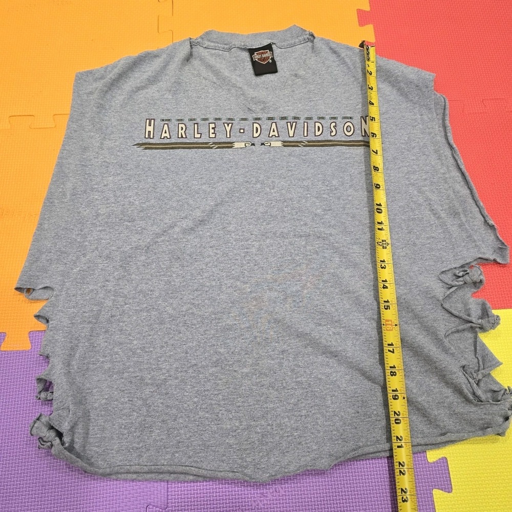 Vintage Harley-Davidson Custom Distressed Tank Top - Gray Sleeveless Tee - Large